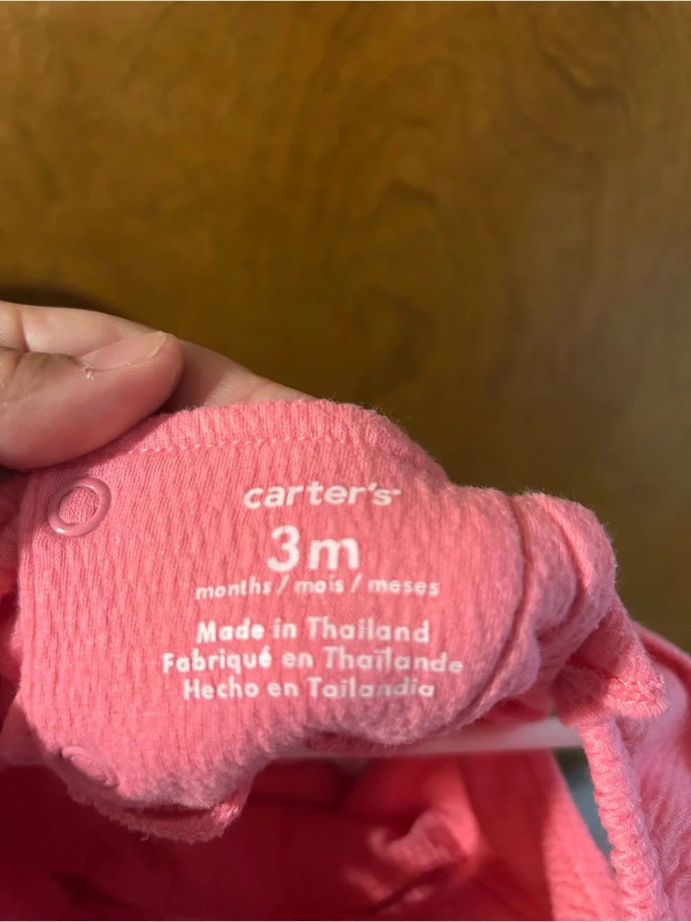 Carter's Coral Pink with White Embroidery Infant Onesie Dress